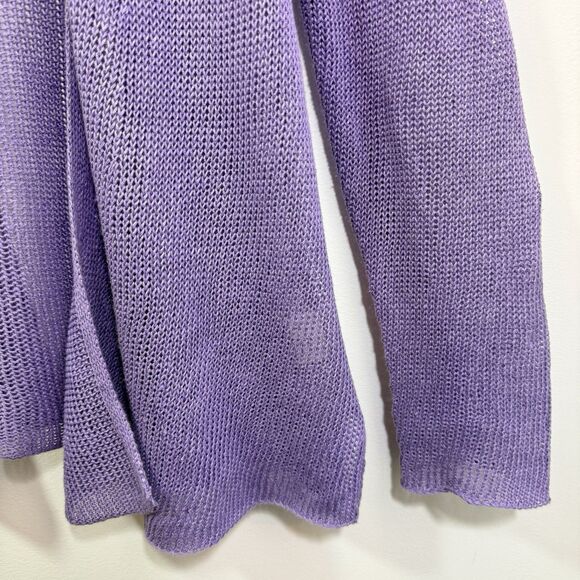 Eileen Fisher 100% Linen Open Front Cardigan Lavender Lilac Purple Size S Small - Picture 5 of 7